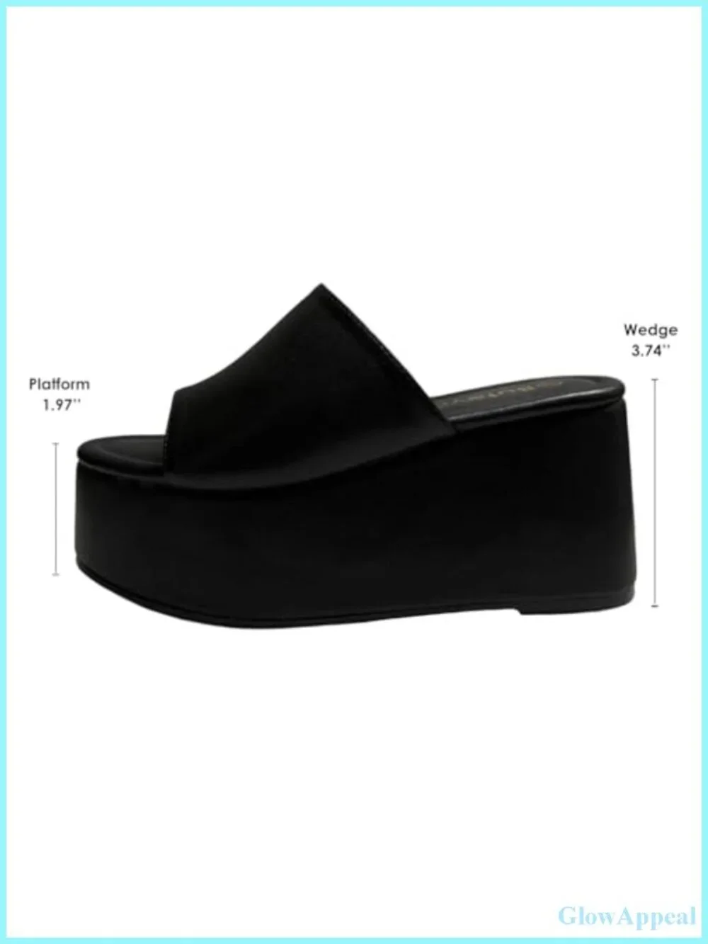 Platform Sandals Open Toe Slip On Faux Leather Wedge Comfortable